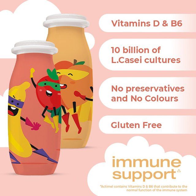 Actimel Kids Strawberry Banana Yoghurt Drink 4 x 100g - McGrocer