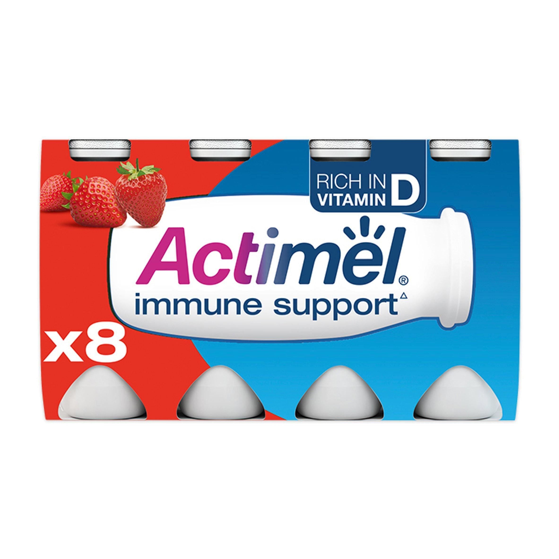 Actimel Strawberry Cultured Yogurt Drink 8x100g - McGrocer