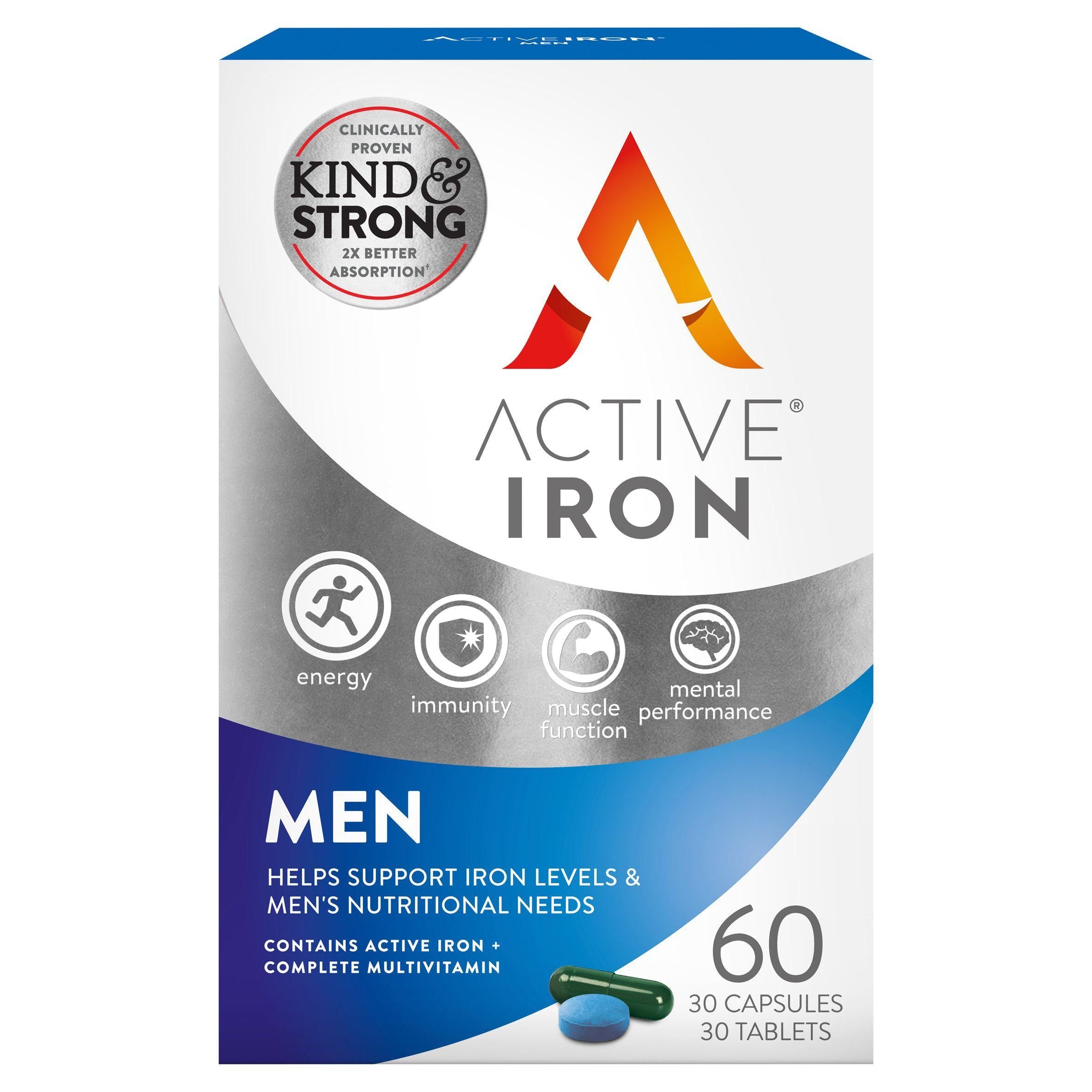 Active Iron For Men Daily Capsules & Tablets x60 - McGrocer