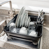 Addis Premium Soft Touch Dish Draining Rack Black / Grey - McGrocer