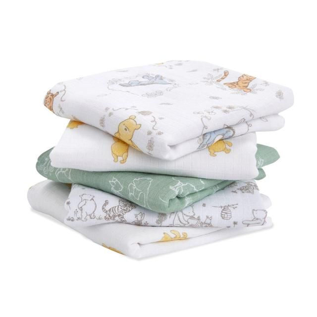 Aden+Anais essentials 5 pack cotton muslin squares Winnie+friends 5 per pack - McGrocer