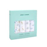 aden + anais™ Essentials Cotton Muslin 4 Pack Swaddle Blanket - Natural History - McGrocer
