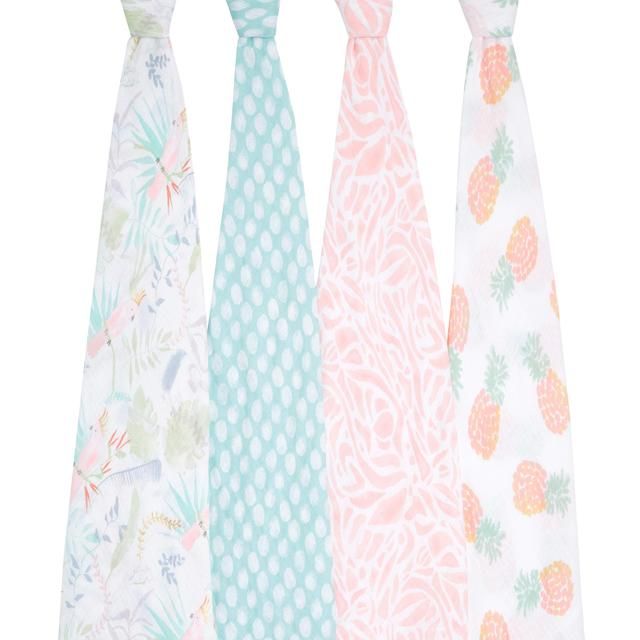 Aden + Anais Muslin Swaddle Blankets Tropicalia 4 per pack - McGrocer