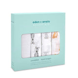 Aden + Anais Muslin Swaddles Safari Babes 4 per pack - McGrocer