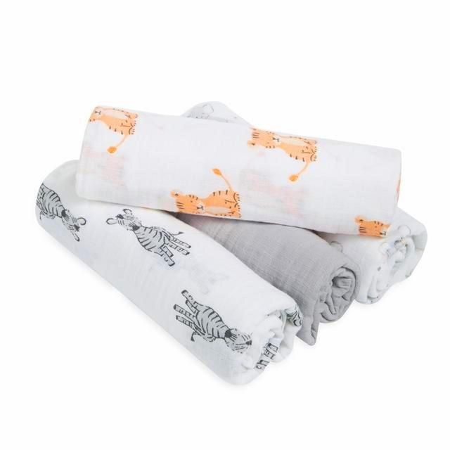 Aden + Anais Muslin Swaddles Safari Babes 4 per pack - McGrocer
