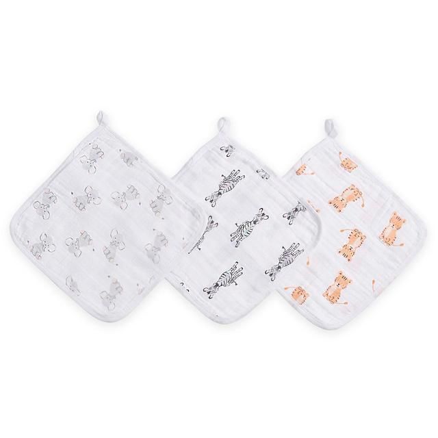 Aden + Anais Safari Babes Muslin Washcloths 3 per pack - McGrocer
