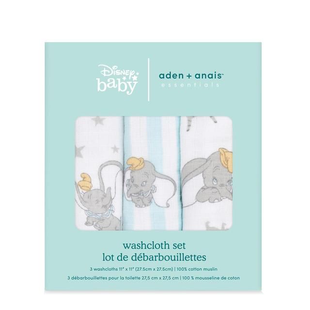 Aden + Anais Washcloths Dumbo 3 per pack - McGrocer