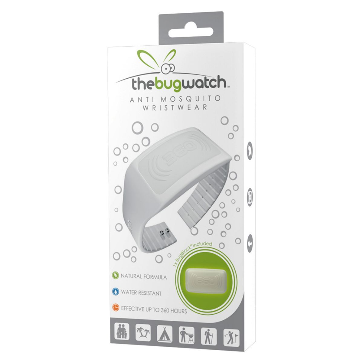 Adult Bug Watch Anti-Mosquito White Wrist Band - McGrocer