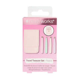 Brushworks Travel Tweezer Set Pastels Stainless Steel 5cm