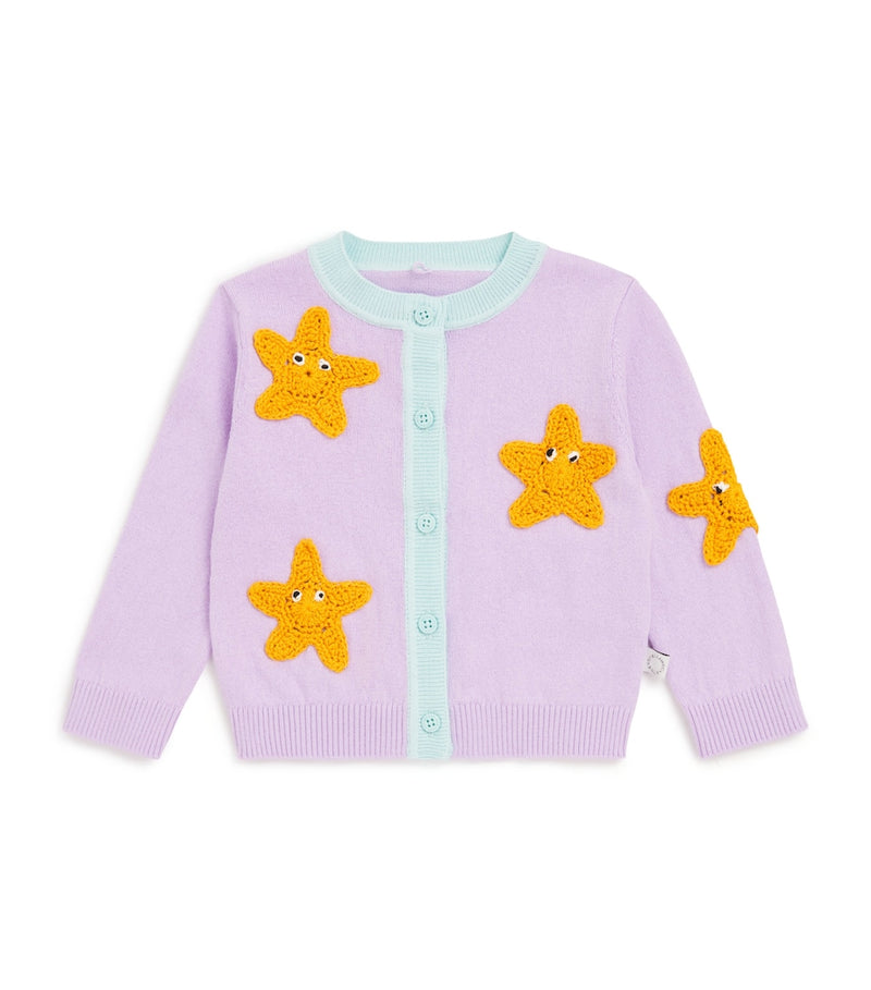 Stella McCartney Kids Cotton Embroidered Star Cardigan 6-36 months (British brand)