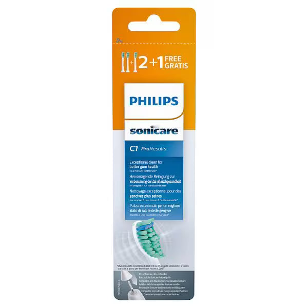Philips Sonicare ProResults Toothbrush Heads 2+1 Pack, imported from the UK