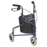 Aidapt Three Wheeled Steel Walker in Blue with Bag - McGrocer