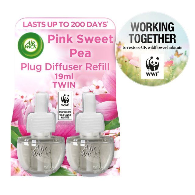 Airwick Pink Sweet Pea Plug In Twin Refill 2 x 17ml - McGrocer