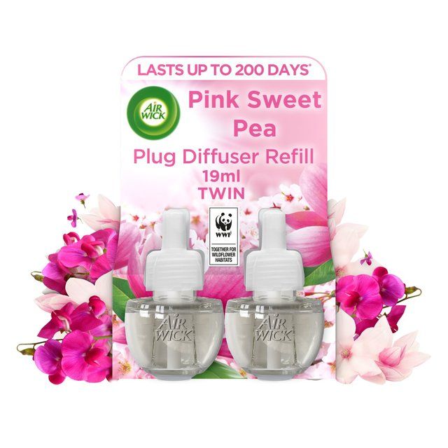 Airwick Pink Sweet Pea Plug In Twin Refill 2 x 17ml - McGrocer