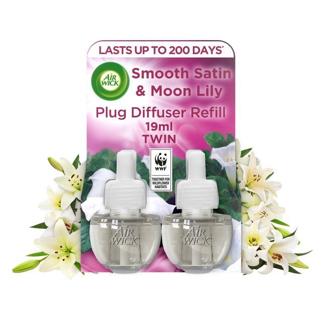 Airwick Smooth Satin & Moon Lily Plug In Twin Refill 2 x 17ml - McGrocer