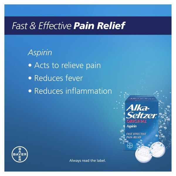 Alka Seltzer Original Fast Effective Pain Relief Effervescent 20 Tablets - McGrocer