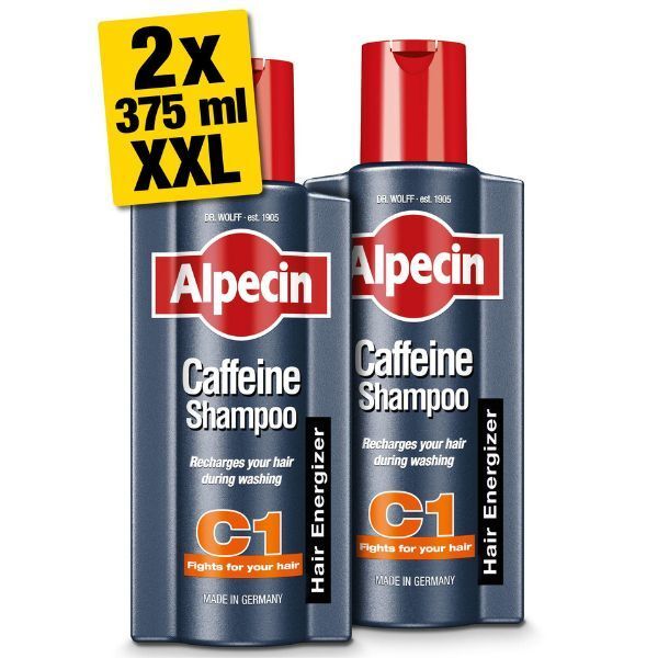 Alpecin Caffeine Shampoo XXL 2x 375ml | Prevents Hair Loss - McGrocer