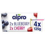 Alpro Blueberry & Cherry Soya Dairy Free Yoghurt Alternative 4x125g - McGrocer