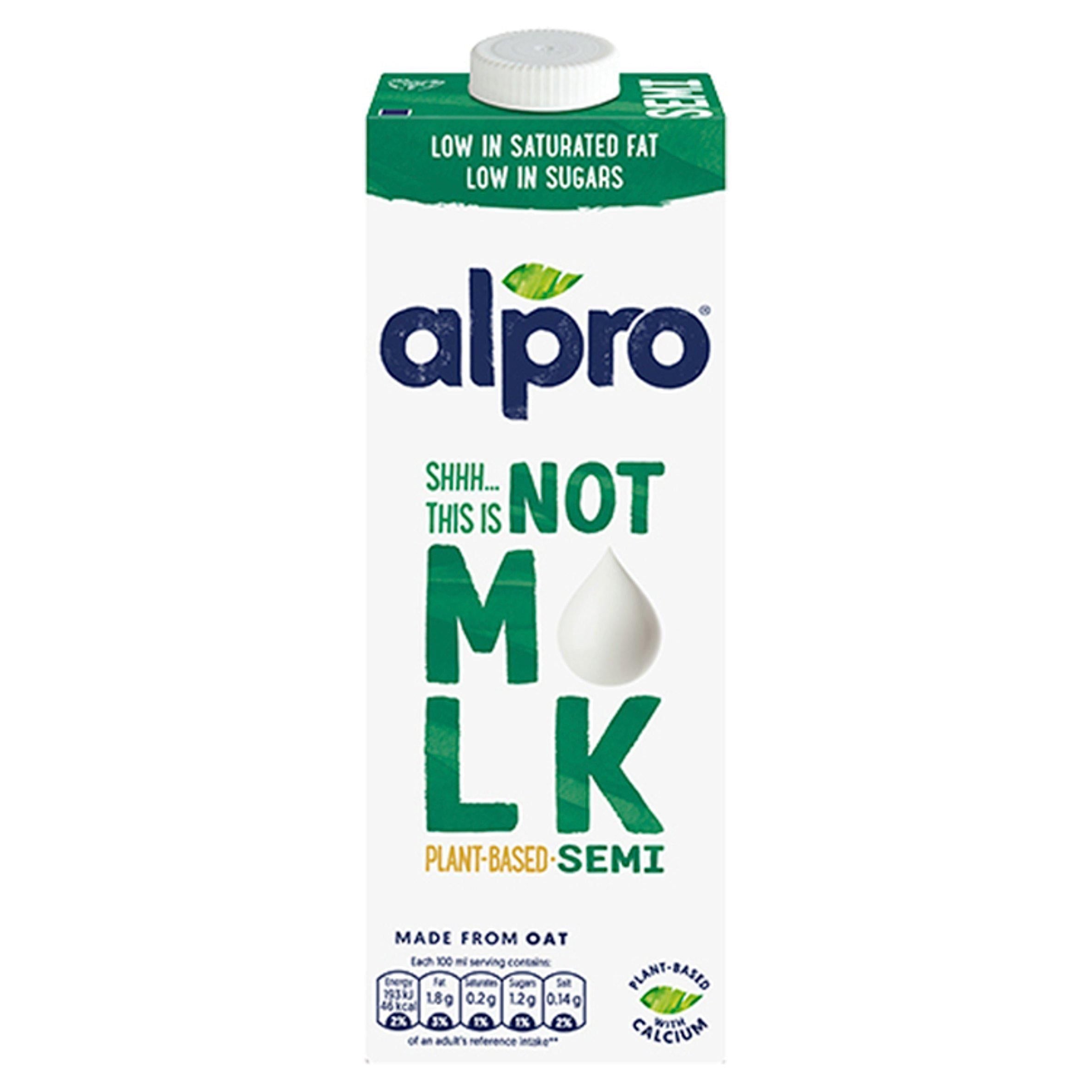 Alpro Not Milk Semi Oat Milk Long Life Dairy Alternative 1L - McGrocer