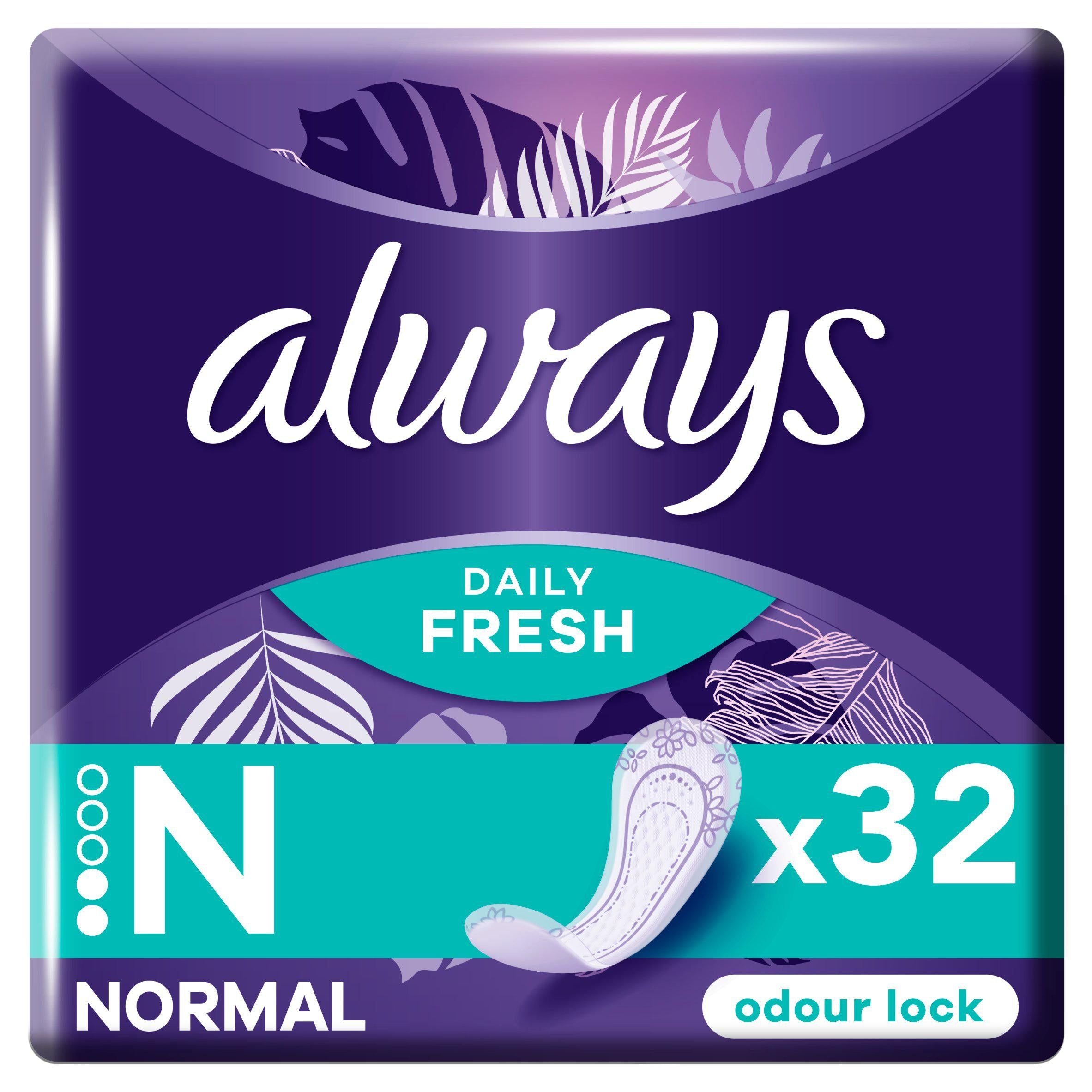 Always Dailies Fresh & Protect Panty Liners Normal x32 - McGrocer