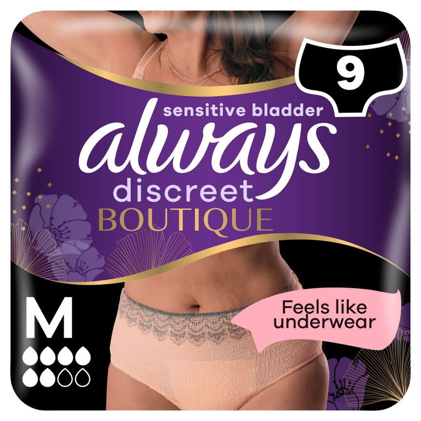Always Discreet Boutique Underwear Incontinence Pants Medium Peach - McGrocer