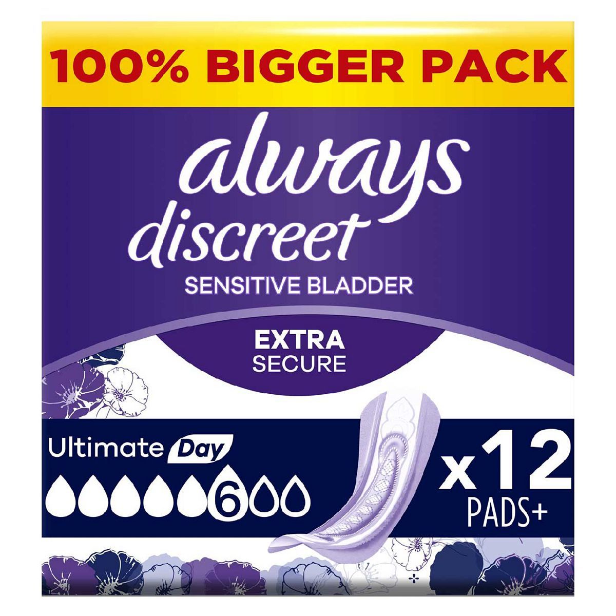 Always Discreet Incontinence Pads Plus Women Ultimate Day x12 - McGrocer
