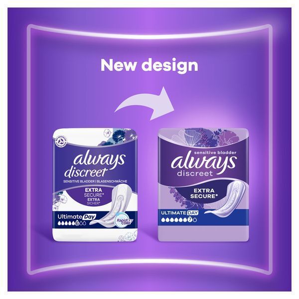 Always Discreet Incontinence Pads Plus Women Ultimate Dayx12 - McGrocer