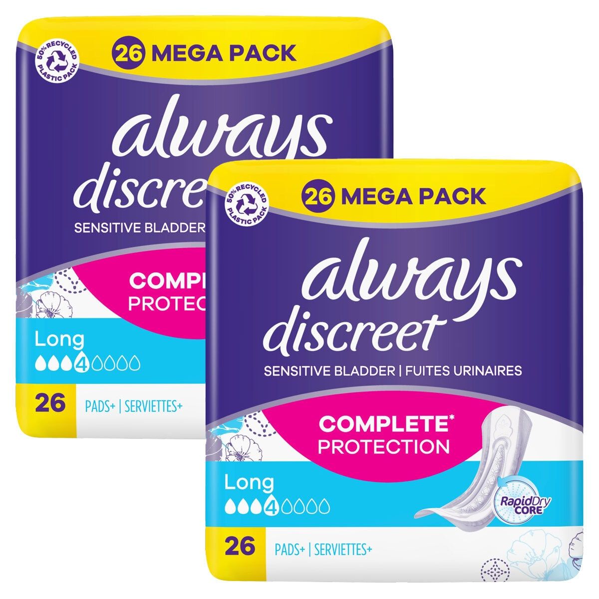Always Discreet Long Plus Pants, 2 x 26 Pack - McGrocer