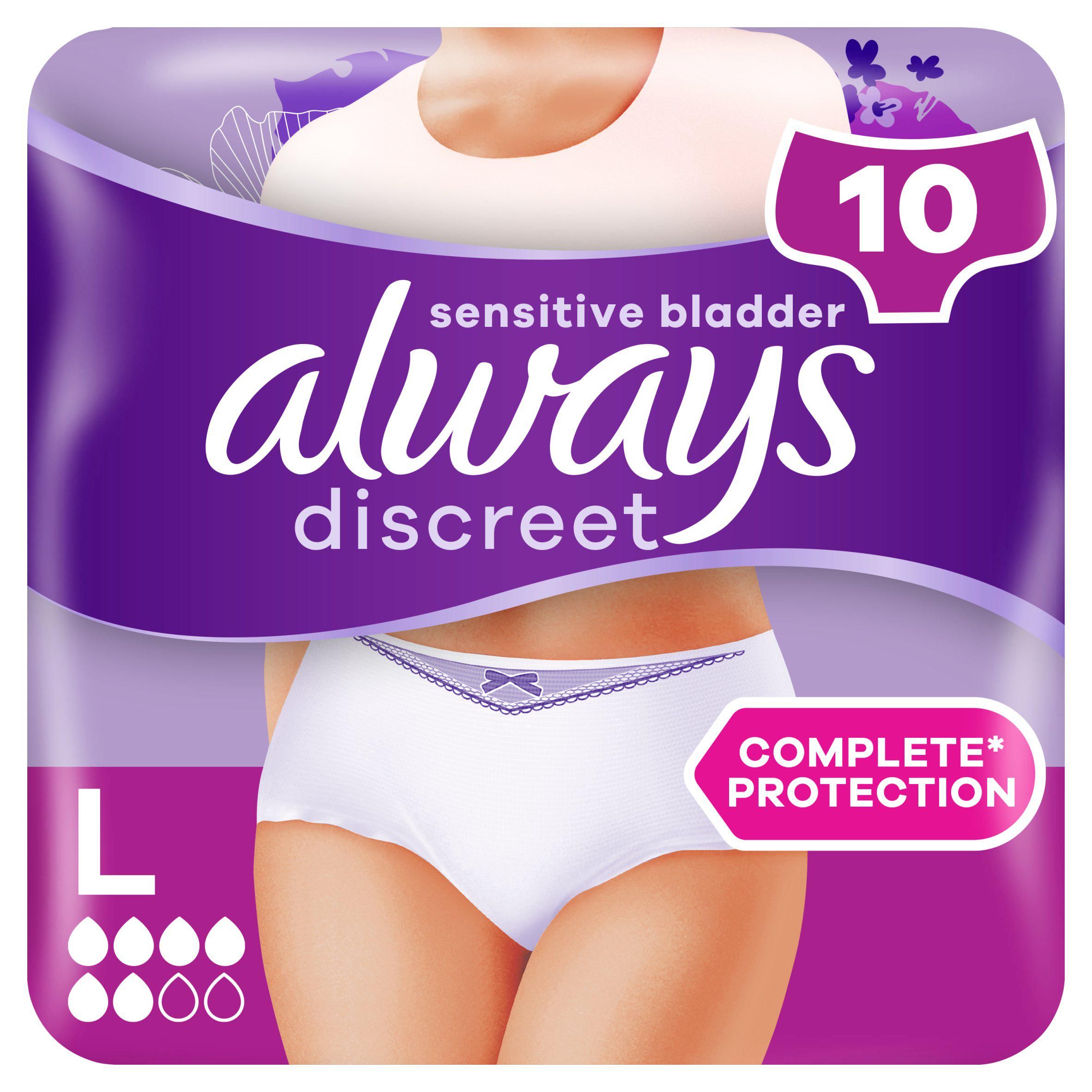 Always Discreet Underwear Incontinence Pants Normal Large x10 - McGrocer