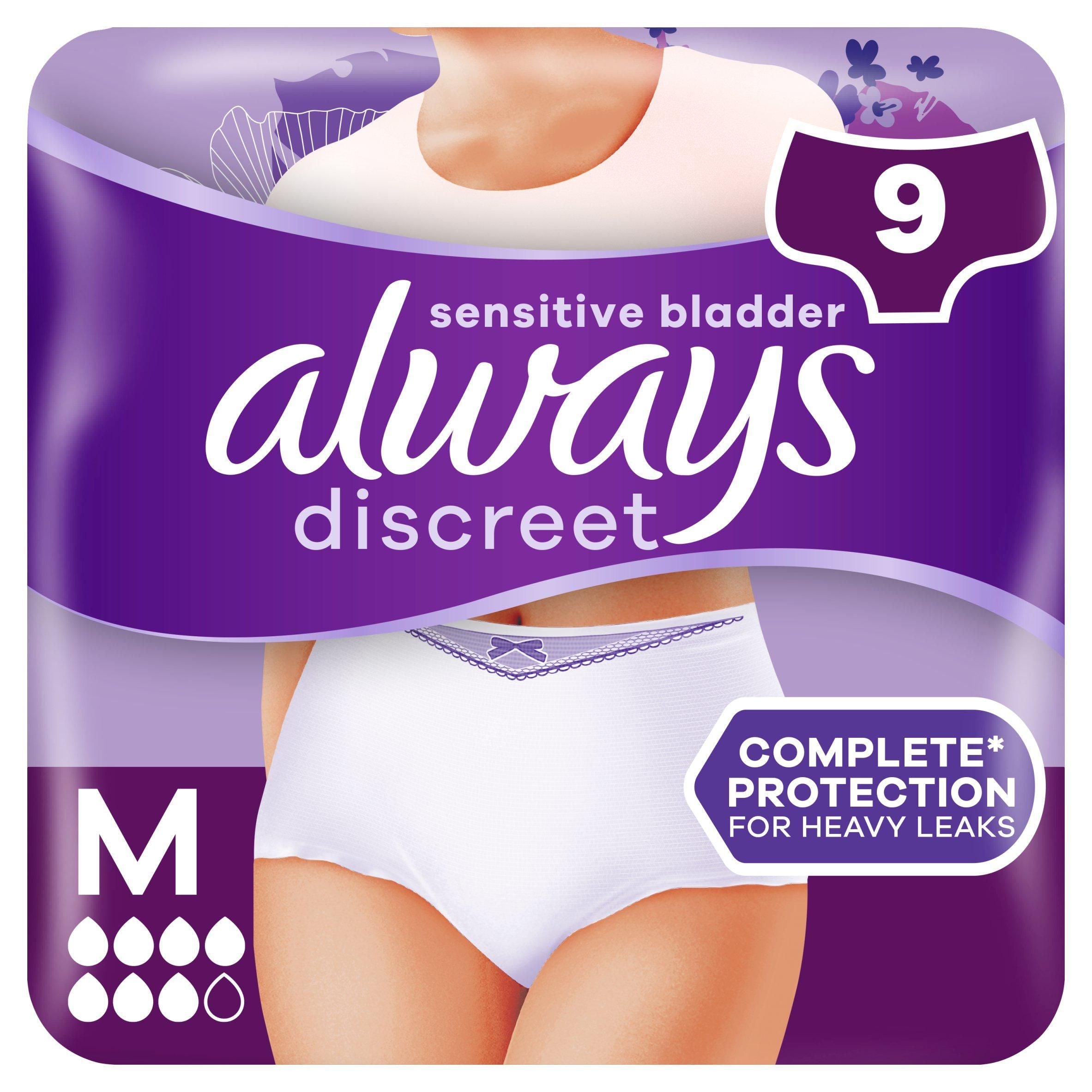 Always Discreet Underwear Incontinence Pants Plus Medium x9 - McGrocer