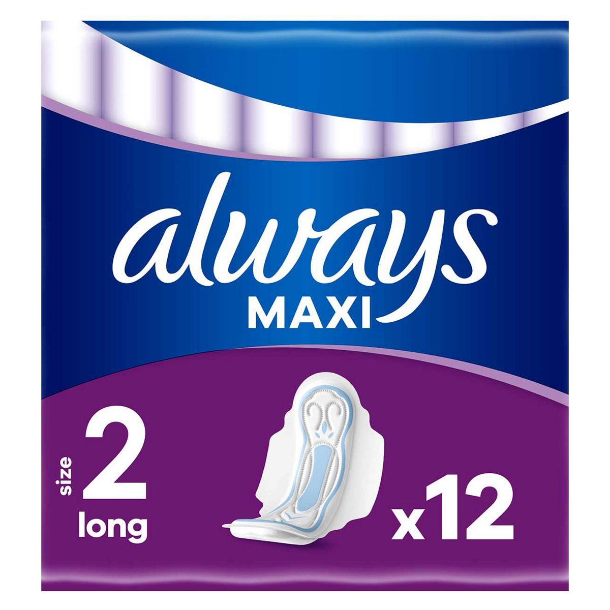 Always Maxi Long Sanitary Towels (Size 2) Wings X12 Pads - McGrocer