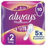 Always Platinum Long Sanitary Towels With Wings 10 Pads - McGrocer