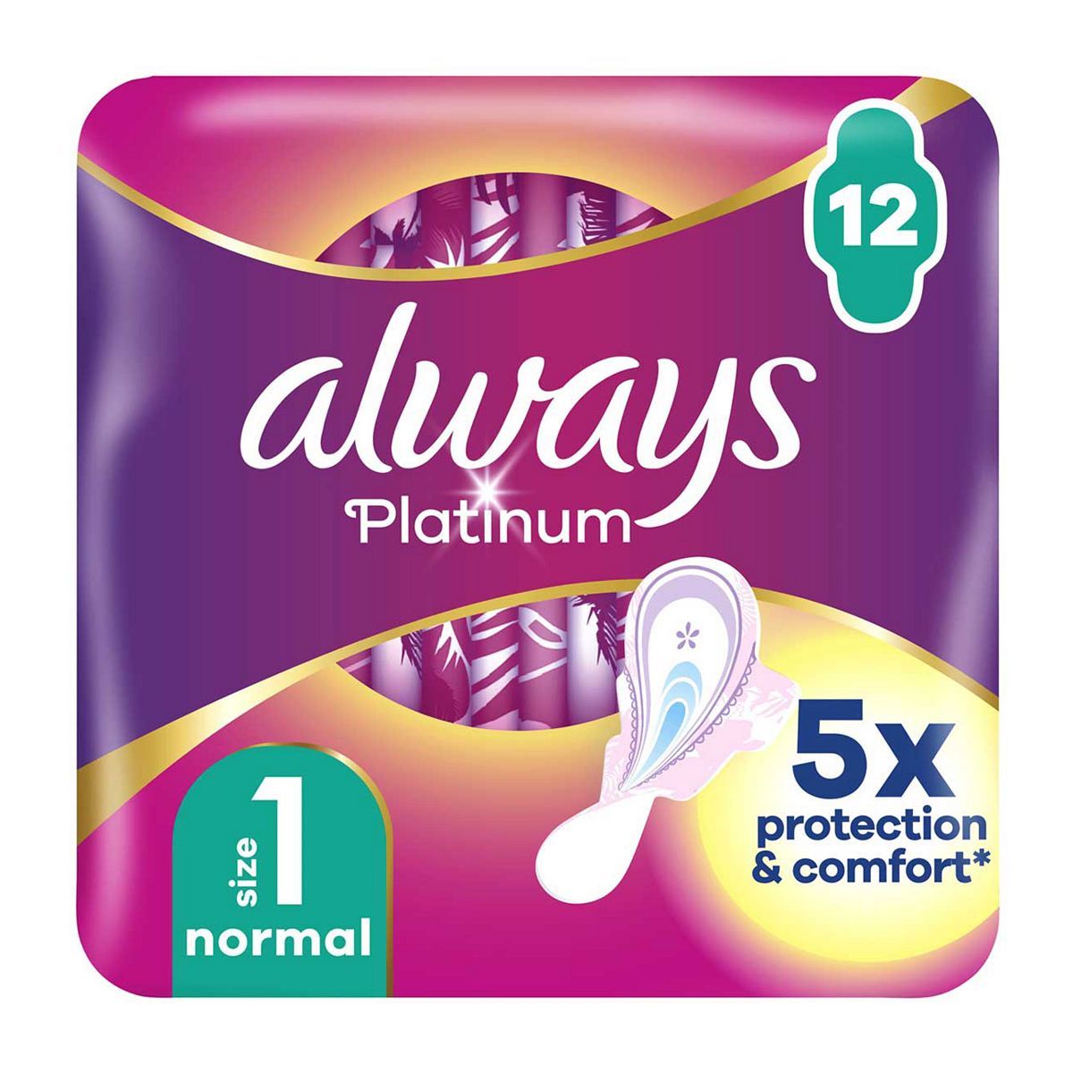 Always Platinum Normal (Size 1) Pads Wings 12 Sanitary Towels - McGrocer