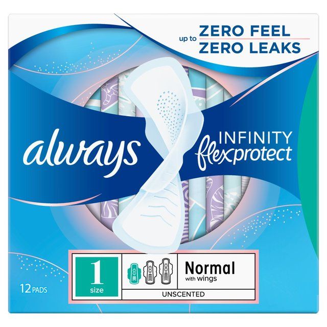 Always Sanitary Towels Infinity Normal (Size 1) Wings 12 per pack - McGrocer