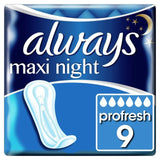 Always Sanitary Towels Maxi Night 9 per pack - McGrocer
