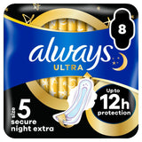 Always Sanitary Towels Secure Night (Size 5) Wings 8 Pads - McGrocer