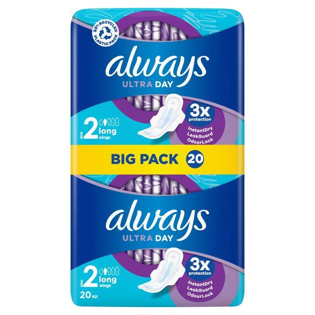 Always Sanitary Towels Ultra Long (Size 2) Wings 20 per pack - McGrocer