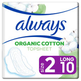 Always Sensitive Organic Cotton Protection Ultra Long (Size 2) Sanitary Towels Wings x9 - McGrocer