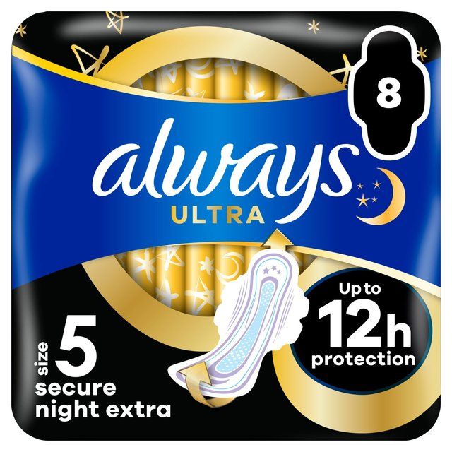 Always Ultra Sanitary Towels Secure Night Extra 8 per pack - McGrocer