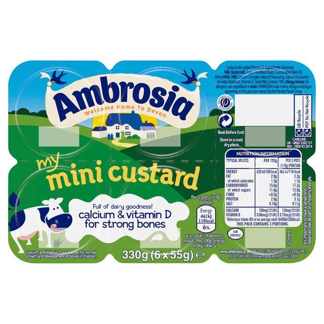 Ambrosia My Mini Custard Pots 6 x 55g - McGrocer