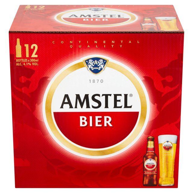 Amstel Lager Beer Bottles 12 x 300ml - McGrocer