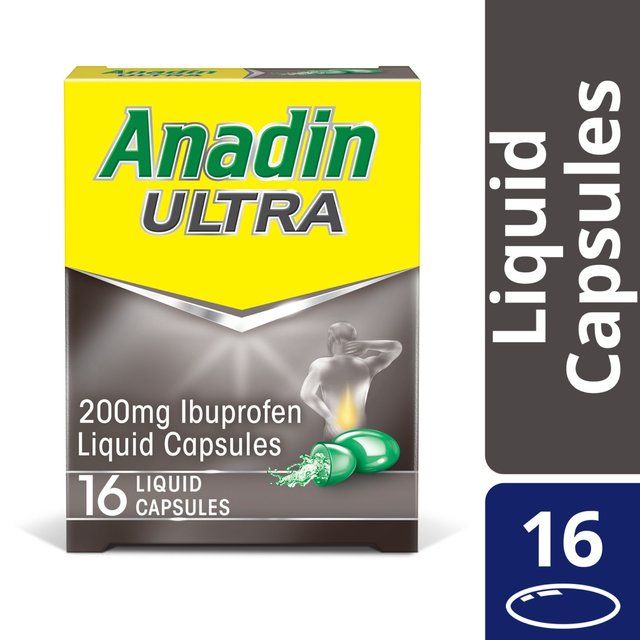 Anadin Ultra Ibuprofen Fast Acting Pain Relief Liquid Capsules 16 per pack - McGrocer