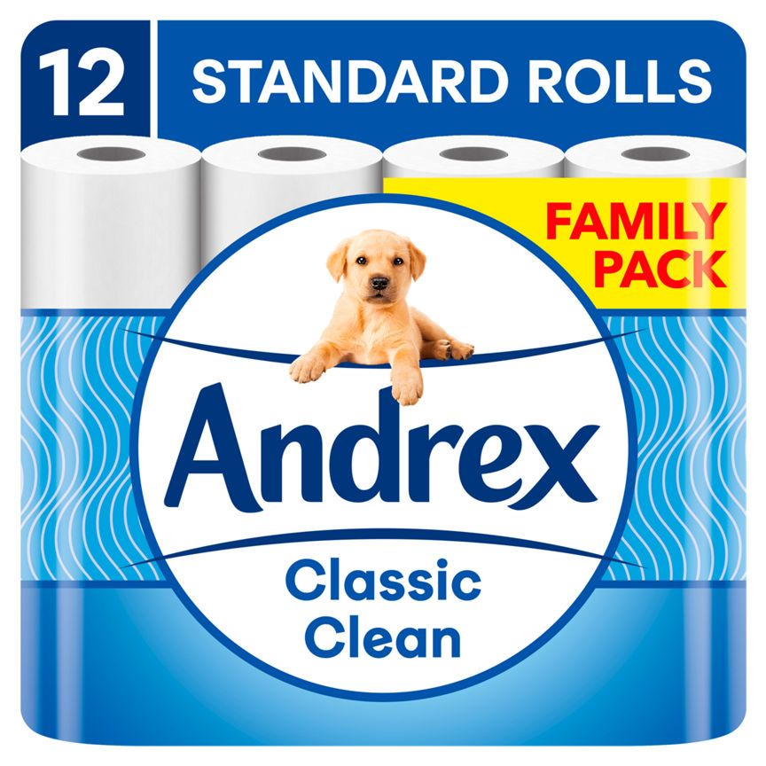 Andrex Classic Clean Toilet Tissue, 12 Rolls - McGrocer