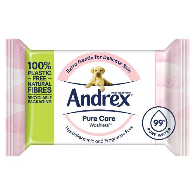 Andrex Pure Care Washlets Flushable Toilet Wipes Single Pack 36 per pack - McGrocer