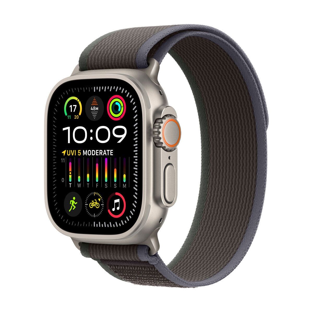 Apple Watch Ultra 2 GPS + Cellular, 49mm Titanium Case with Blue/Black Trail Loop - McGrocer