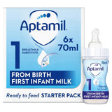 Aptamil 1 First Infant Baby Milk Formula Liquid Starter Pack Ready to Feed 6 x 70ml - McGrocer