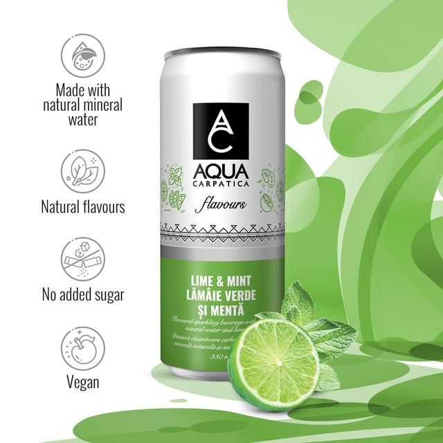 AQUA Carpatica Sparkling Flavours Lime & Mint 330ml - McGrocer
