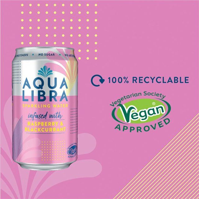Aqua Libra Raspberry and Blackcurrant Infused Sparkling Water 330ml - McGrocer