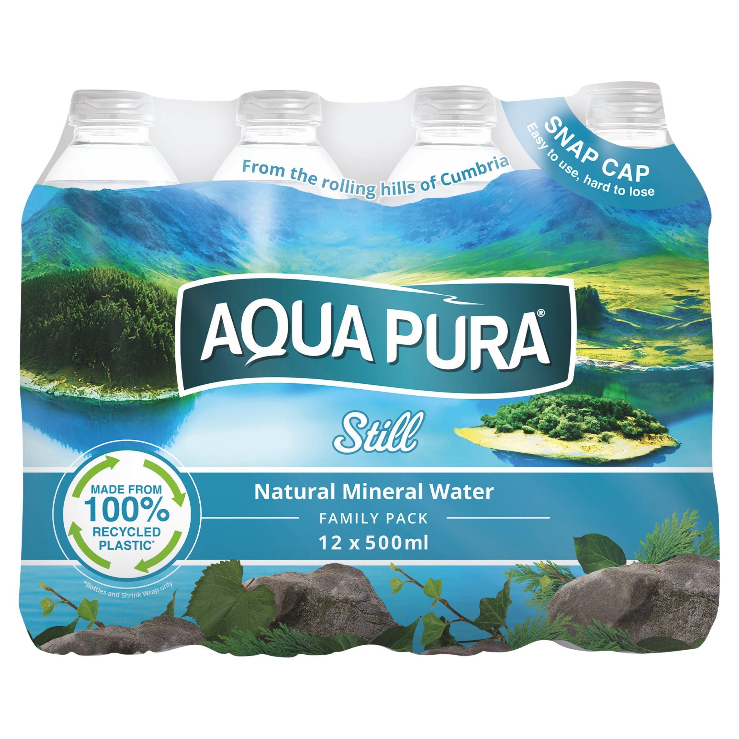 Aqua Pura Still Natural Mineral Water 12x500ml - McGrocer
