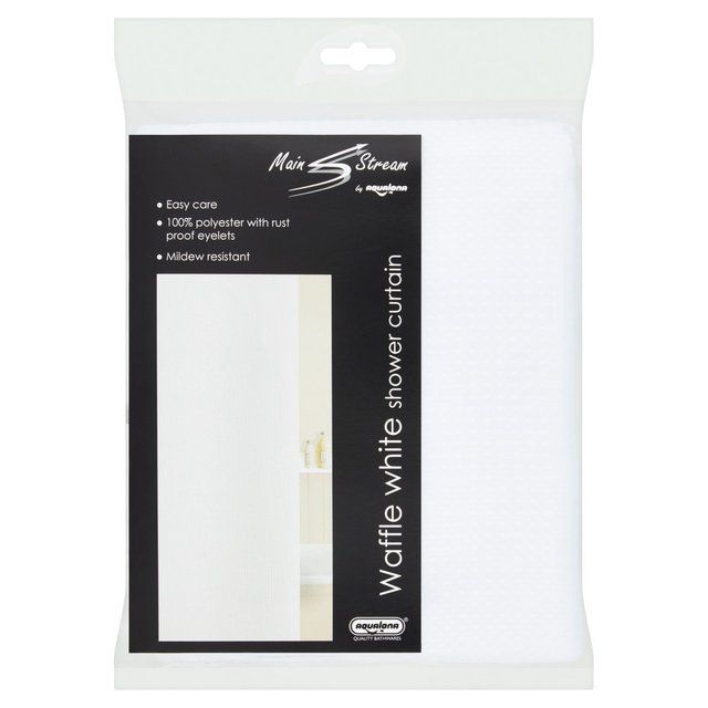 Aqualona Waffle White Shower Curtain - McGrocer